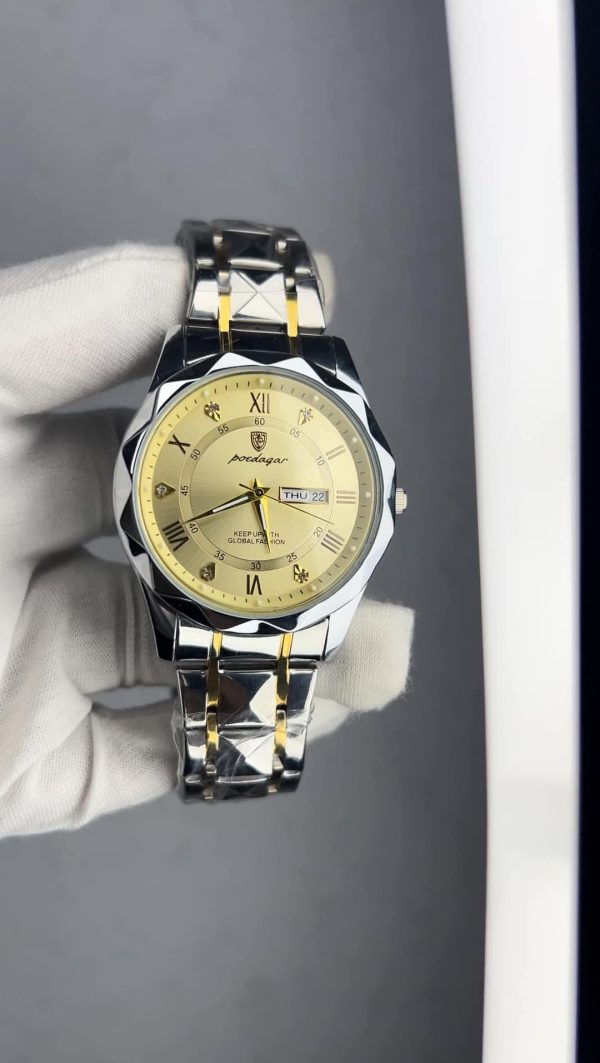 NEW POEDAGAR 615 Quartz Stainless Steel Watch For Men