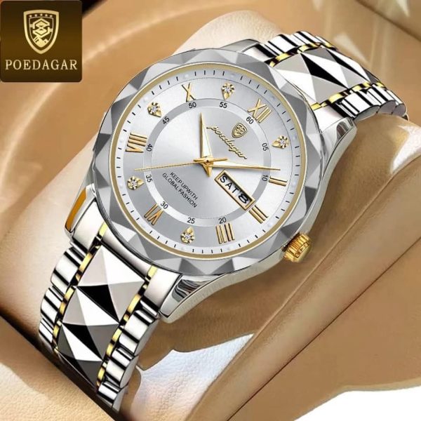 POEDAGAR 615 Diamond Cut Watch For Men